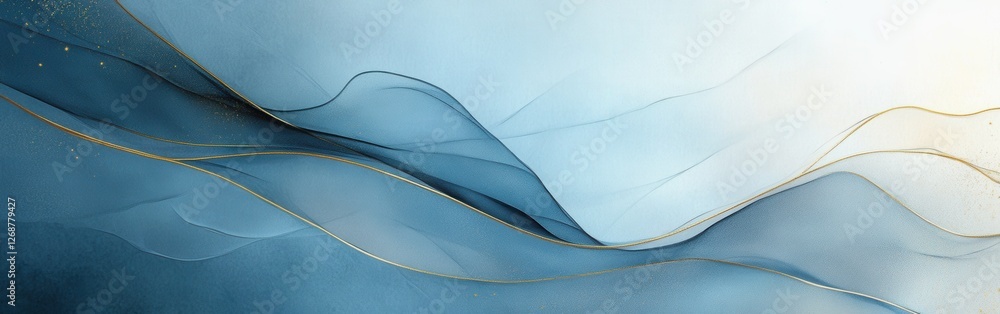 Poster elegant gradient design with pencil strokes in muted blue tones creates a soothing and artistic mood