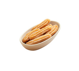 
Churro in a bowl Isolated White Background

