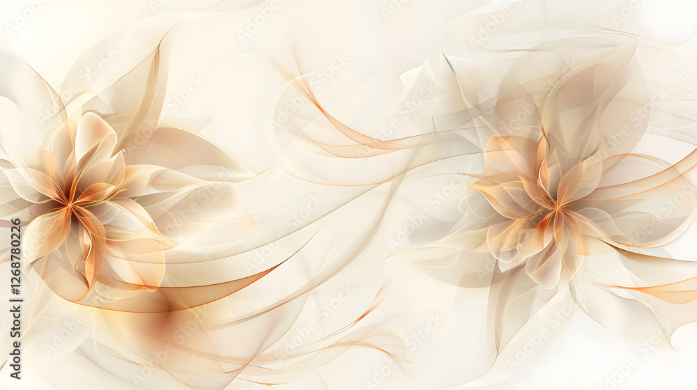 Poster elegant abstract floral design on soft background