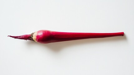 Elegant Simplicity: A Single Beet Against a Clean White Backdrop