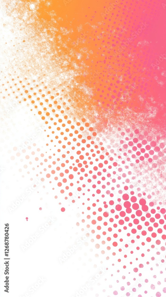 Poster bright pastel orange gradient transitioning into soft pink with dotted texture on a light background