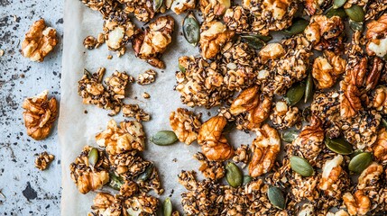 Homemade Granola with Nuts and Seeds Healthy Breakfast