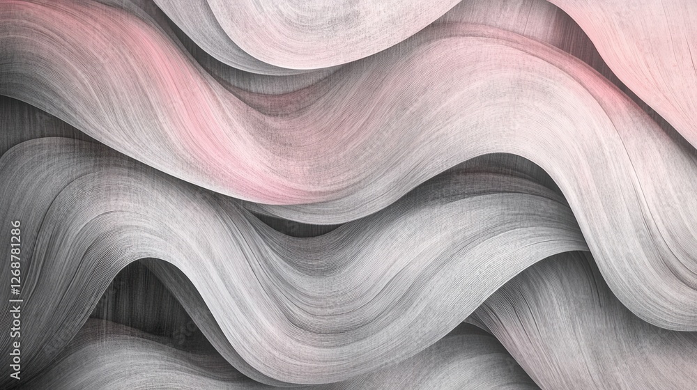 Aufkleber Abstract composition of swirling pencil strokes showcasing harmony in soft tones and flowing forms with a contemporary feel