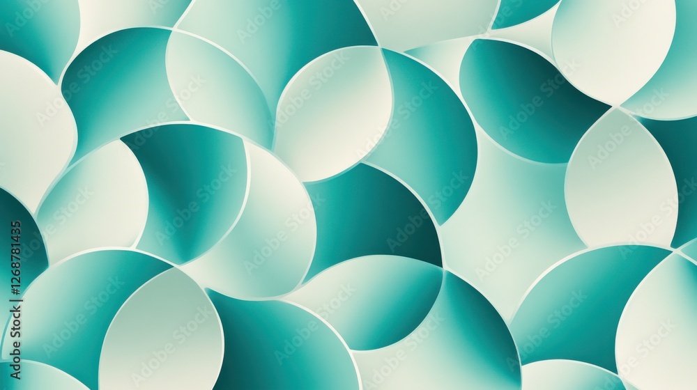 Leinwandbilder exploration of abstract shapes in a monochrome teal palette capturing smooth curves and varying ligh