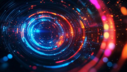 Futuristic swirling data vortex, digital background, tech presentation