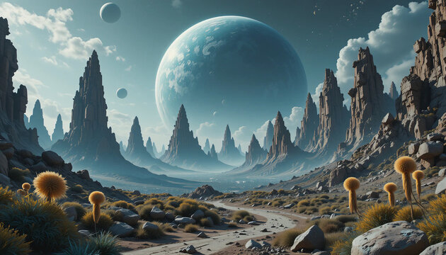 Surreal Alien World with Strange Landscapes