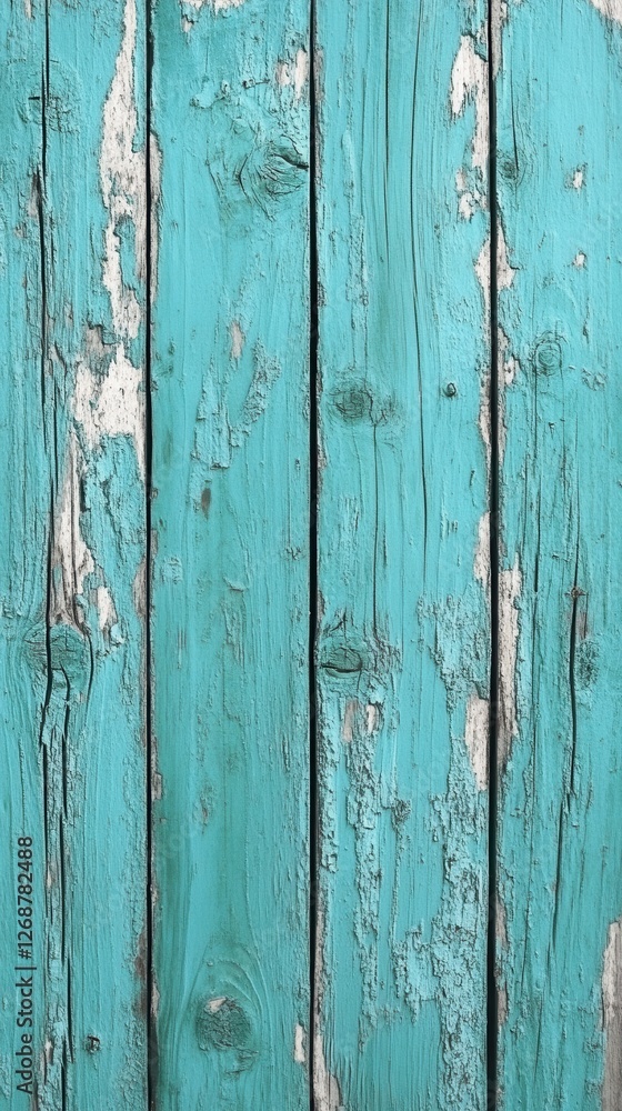 Aufkleber Weathered turquoise texture with rustic charm and character in a unique background setting