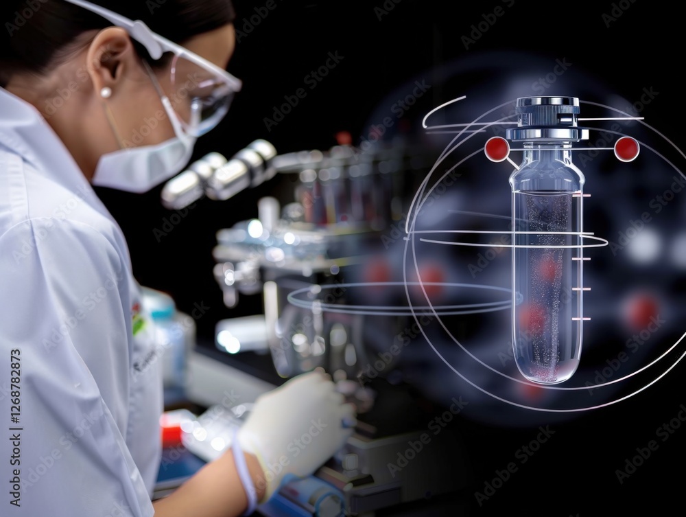 Poster laboratory research process biotechnology lab scientific experiment controlled environment close-up 