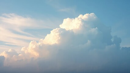 Delicate brushstrokes of cloud across the sky, soft focus, light