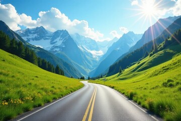 Naklejka premium road in mountains