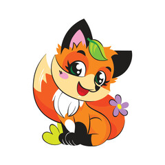 Little fox illustration design