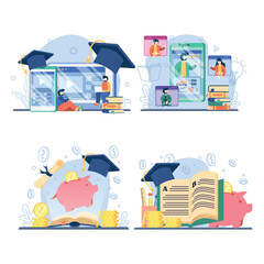Online school illustration design
