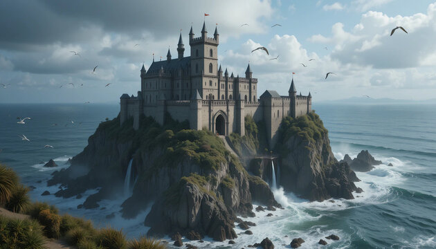 Medieval Fortress Overlooking the Ocean