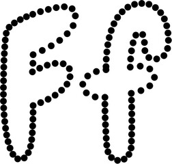 Vector of uppercase and lowercase letter F in dashed line style. Ideal for kids tracing worksheets, coloring pages, and educational materials.