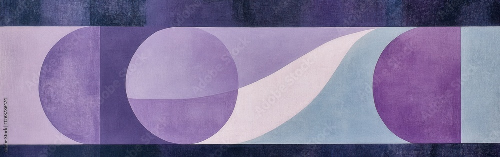 Aufkleber bold geometric shapes create a minimalistic design with varying shades of purple in a harmonious arr
