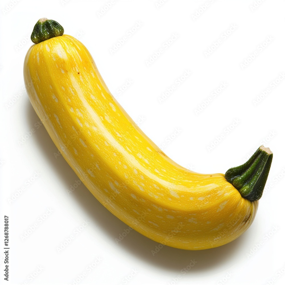 Aufkleber Fresh yellow squash with a curved shape displayed on a plain background showcasing its vibrant color and texture
