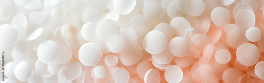 Poster Dreamy backdrop of soft cream and pale coral circles in a tranquil display of color and texture