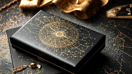 Celestial-Themed Crystal Gift Box with Zodiac Symbols and Guidebook