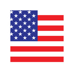 United States of America flag in rectangle shape. Vector Illustration