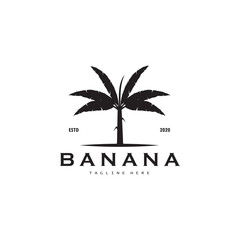 banana tree and banana logo