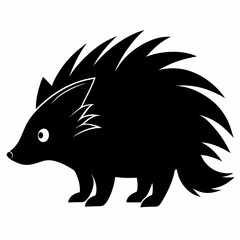 Porcupine Icon in Black Silhouette