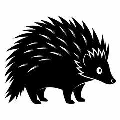 Porcupine Icon in Black Silhouette