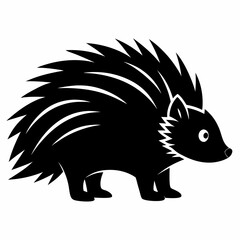 Porcupine Icon in Black Silhouette