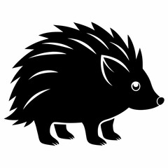 Porcupine Icon in Black Silhouette