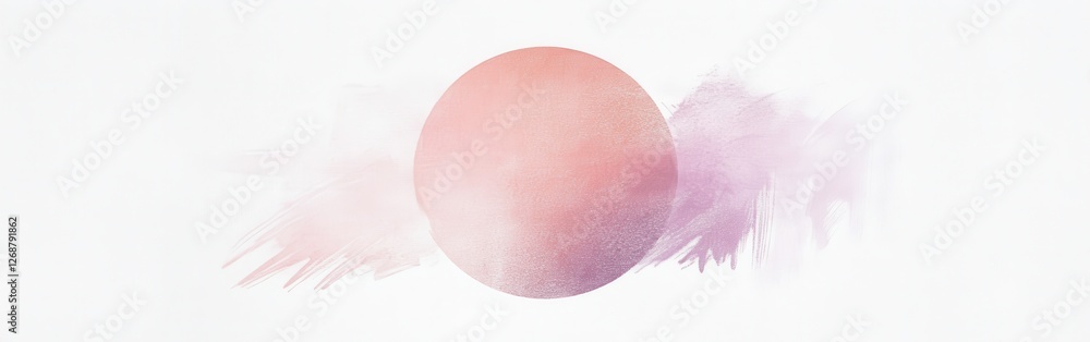 Poster Abstract circular design with soft pastel hues on a minimalist background, illustrating harmony in simplicity