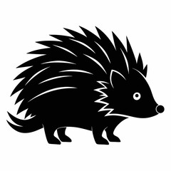 Porcupine Icon in Black Silhouette