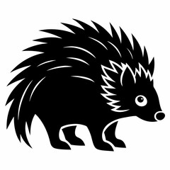 Porcupine Icon in Black Silhouette