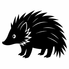 Porcupine Icon in Black Silhouette