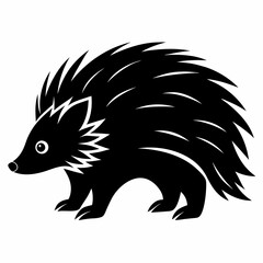 Porcupine Icon in Black Silhouette