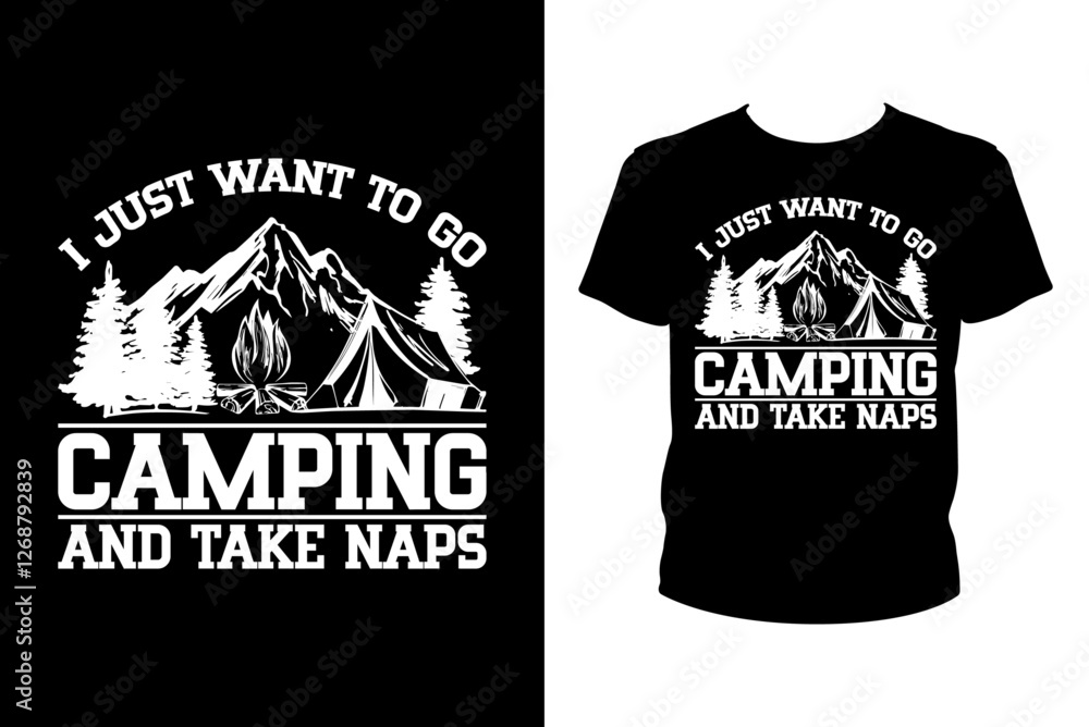 Fototapete i just want to go camping and take naps - art files for cricut and silhouette. you can edit them wit