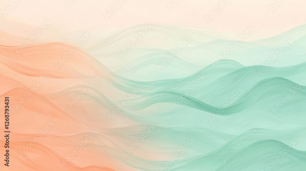 Poster minimalist gradient of gentle pencil strokes creates a soothing visual experience with soft hues of 