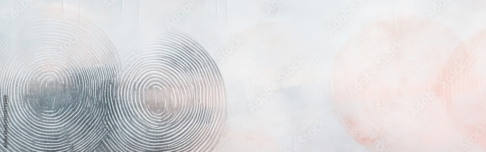 Aufkleber Minimalist art featuring blurred pencil strokes that create circular patterns on a soft background