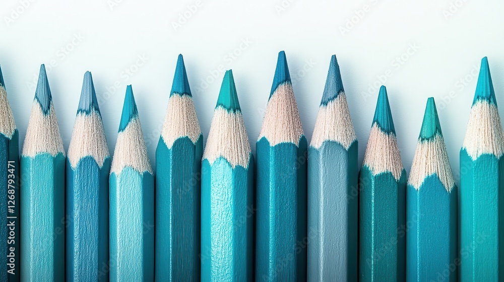 Aufkleber strokes of creativity with a minimalist pencils gradient showcasing jagged tips in various shades of