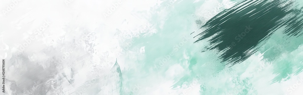 Poster minimalist pencil strokes create a gradient with uneven texture in soft tones of green and gray