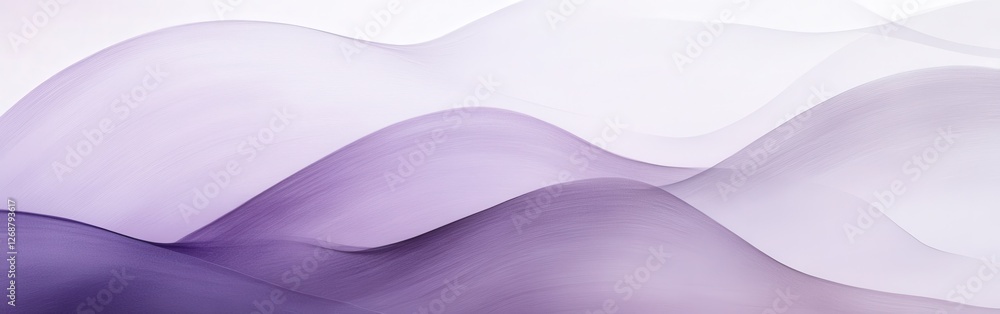 Aufkleber soft undulating waves in minimalist purple and white strokes create a serene and calming backdrop