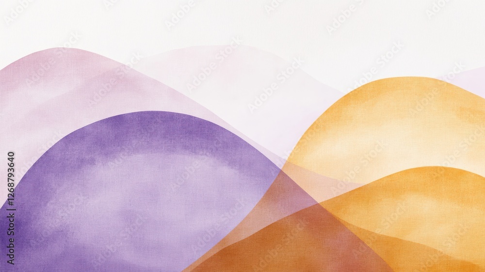 Poster minimalist gradient artwork displaying soft pencil strokes in purple and orange hues