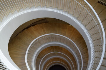 Obraz premium Spiral staircase. Helsinki University Library is the largest multidisciplinary research library in Finland.