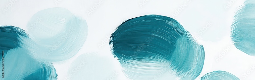 Aufkleber Elegant circular pencil strokes create a serene abstract pattern in soothing blue tones