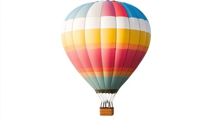 Naklejka premium Colorful Hot Air Balloon Isolated on White Background