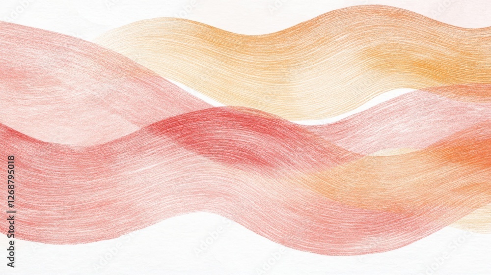 Poster delicate waves of pastel colors gently flowing across a clean white background create a calming and 