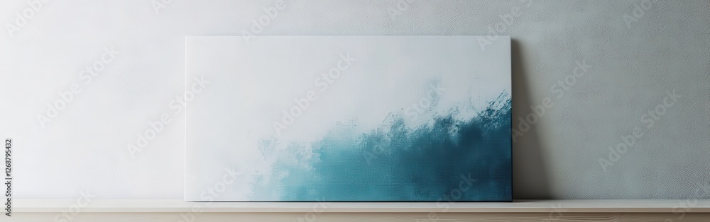 Poster bold pencil on abstract white canvas explores minimalism and texture in a contemporary art setting
