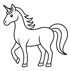 Stylized Unicorn Outline Graphic