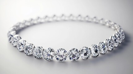 Obraz premium Isolated Diamond Necklace on White Background for Elegant Display