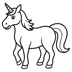 Stylized Unicorn Outline Graphic