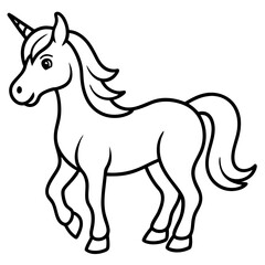 Stylized Unicorn Outline Graphic