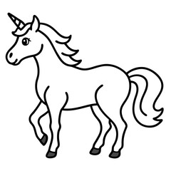 Stylized Unicorn Outline Graphic